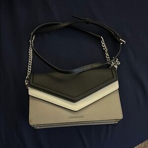 Michael Kors Black, Cream, and Tan Crossbody Bag